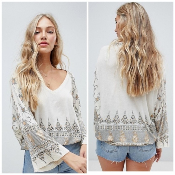 Free People Tops - Free People Medallion Top (Neutral).New!